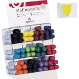 3x Textielstiften setje blauw/geel/rood dikke punt 2-4 mm