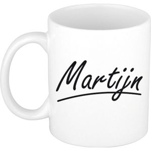 Martijn voornaam kado beker / mok sierlijke letters - gepersonaliseerde mok met naam