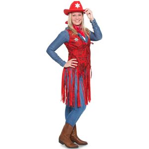 Rood cowboy kleding vestje voor dames