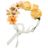 Hippie oranje bloemenkransen voor dames