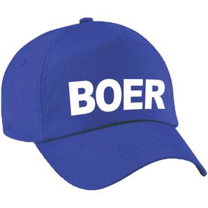 Carnaval verkleed pet / cap boer blauw voor kids