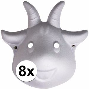 8x Papieren geiten masker 22 cm