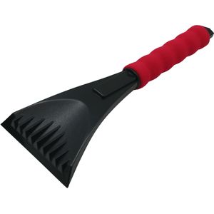 Kunststof ijskrabber zwart/rood met softgrip handvat 28 cm