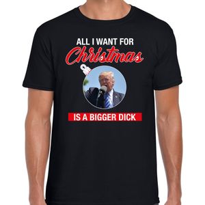 Trump All I want for Christmas fout Kerst shirt zwart voor heren