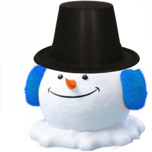 Sneeuwpop maken zwarte hoge hoed
