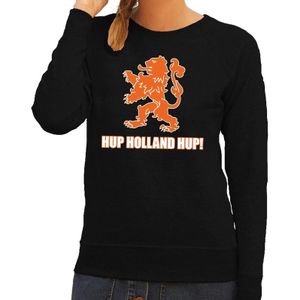 Nederlands elftal supporter sweater Hup Holland Hup zwart voor dames