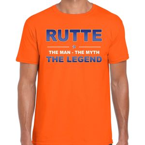 The man, The myth the legend Rutte naam t-shirt oranje voor heren