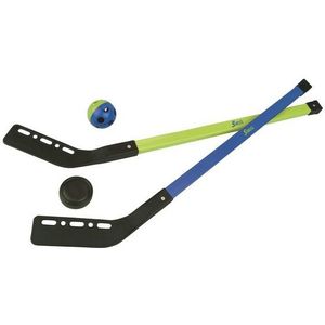 Hockey set met 2 sticks en een bal en puck voor kinderen buitenspeelgoed