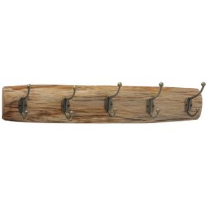 Deco by Boltze Kapstok - hout met staal - antiek look - 55 x 10 cm