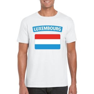 T-shirt Luxemburgse vlag wit heren