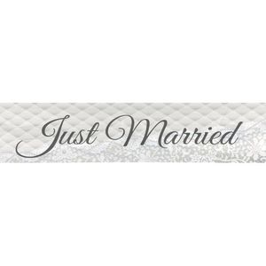 Just Married bruiloft versiering spandoek 360 cm