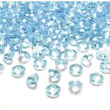 300x Kleine plastic diamanten/stenen turquoise blauw 12 mm/1,2 cm decoratie materiaal