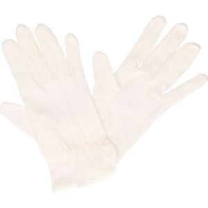Kerstman handschoenen -wit -polyester -volwassenen