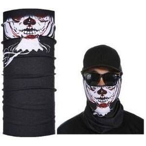 Zwart skelet helm biker face masker voor volwassennen