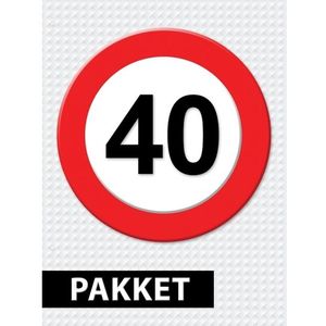 Verkeersbord  40 jaar versiering pakket