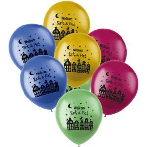 Sinterklaas Welkom Sint en Piet ballonnen kleurenmix 36x stuks 33 cm