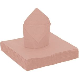 Santex feest servetten rose goud - 25x stuks - 40 x 40 cm