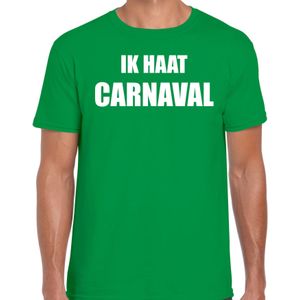 Carnaval verkleed shirt groen voor heren ik haat carnaval - kostuum