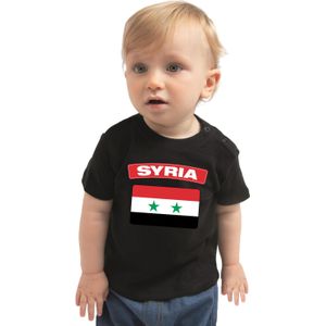 Syria / Syrie landen shirtje met vlag zwart voor babys