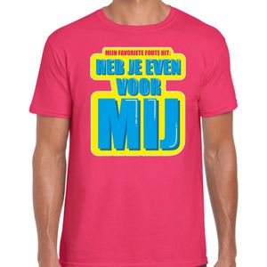 Heb je even voor mij foute party shirt roze heren