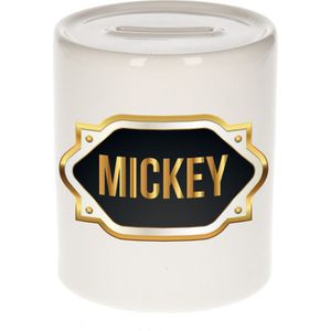 Mickey naam / voornaam kado spaarpot met embleem