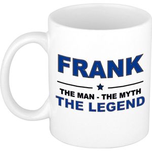 Naam cadeau mok/ beker Frank The man, The myth the legend 300 ml