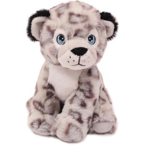 Pia Toys Knuffeldier Sneeuwluipaard - zachte pluche stof - lichtgrijs - kwaliteit knuffels - 20 cm
