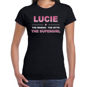 Naam Lucie The women, The myth the supergirl shirt zwart cadeau shirt