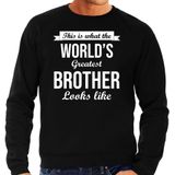 Worlds greatest brother kado trui voor verjaardag zwart heren