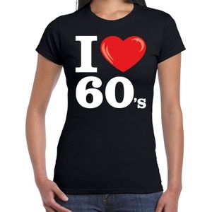 Sixties shirt met I love 60s bedrukking zwart voor dames
