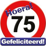 Decoratie bord 75 jaar verjaardagscadeau/versiering