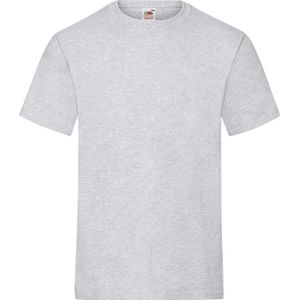 Set van 2x stuks grijze t-shirts met ronde hals 195 gr voor heren, maat: L (EU 52)