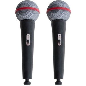 2x Zwarte nep microfoons popster 19 cm