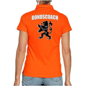 Holland fan polo t-shirt bondscoach oranje met leeuw voor dames