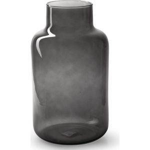 Jodeco Bloemenvaas Gigi - smoke glas - eco glas - D14,5 x H25 cm - melkbus vaas