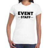 Personeel t-shirt wit met  event staff bedrukking voor dames