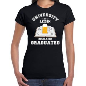 Studenten carnaval shirt zwart university of Leiden afgestudeerd voor dames