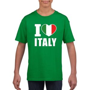 I love Italy/ Italie supporter shirt groen jongens en meisjes