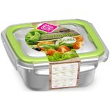 4x Voedsel plastic bewaarbakjes 0,25 en 2,5 liter transparant/groen