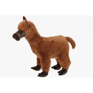 Grote Pluche Bruine Alpaca Knuffel 40 cm - Lama Boerderijdieren Knuffels - Speelgoed Voor Kinderen