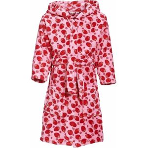 Fleece badjas roze aardbeienprint voor meisjes