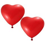 Rode harten ballonnetjes 12 stuks met ballonnenpomp