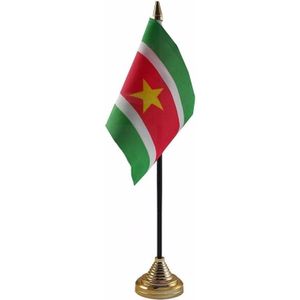 Suriname versiering tafelvlag 10 x 15 cm