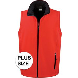 Grote maten mouwloze softshell sport vesten rood voor heren