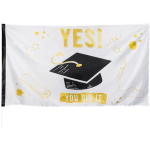 Boland Geslaagd/afgestudeerd vlag - polyester - 90 x 150 cm - diploma examenfeest