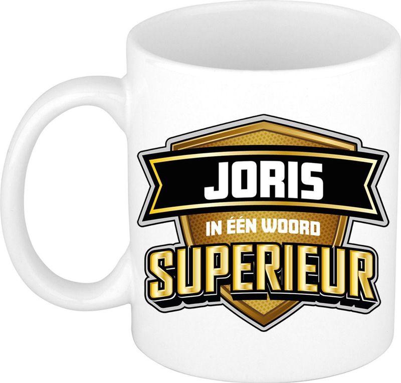 Bellatio Decorations Naam mok Joris - superieur - 30cl - kado beker