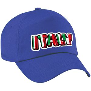 Italie landen voetbal pet blauw volwassenen EK / WK