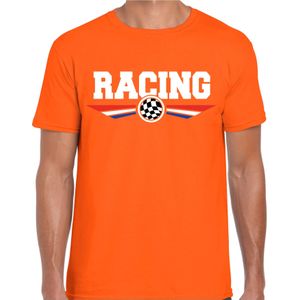 Max Racing Coureur Supporter T-shirt met Nederlandse Vlag Oranje Voor Heren