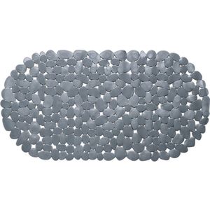 Wicotex Douchemat - ovaal - grijs - steentjes - 68 x 35 cm