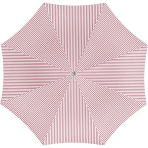 Parasol - roze/wit - gestreept - D180 cm - UV-bescherming - incl. draagtas